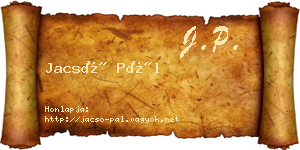 Jacsó Pál névjegykártya